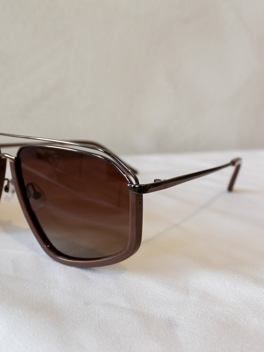 Eleventh Hour 11.3 oversized aviator sunglasses with a espresso brown frame and matching brown metal details