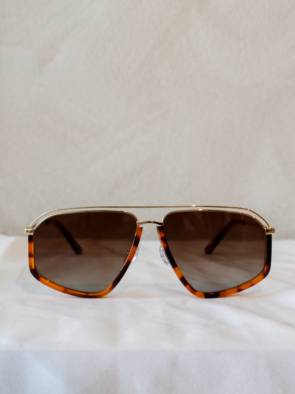 Eleventh Hour 11.3 oversized aviator sunglasses with a tortoise frame and brown gradient lens