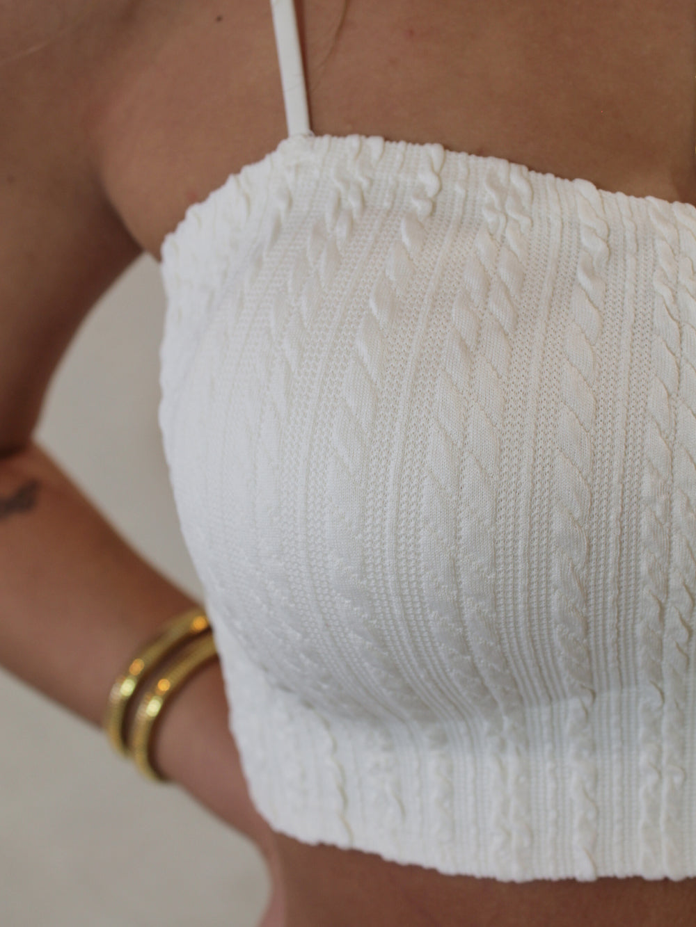 Cable Knit Textured Bralette