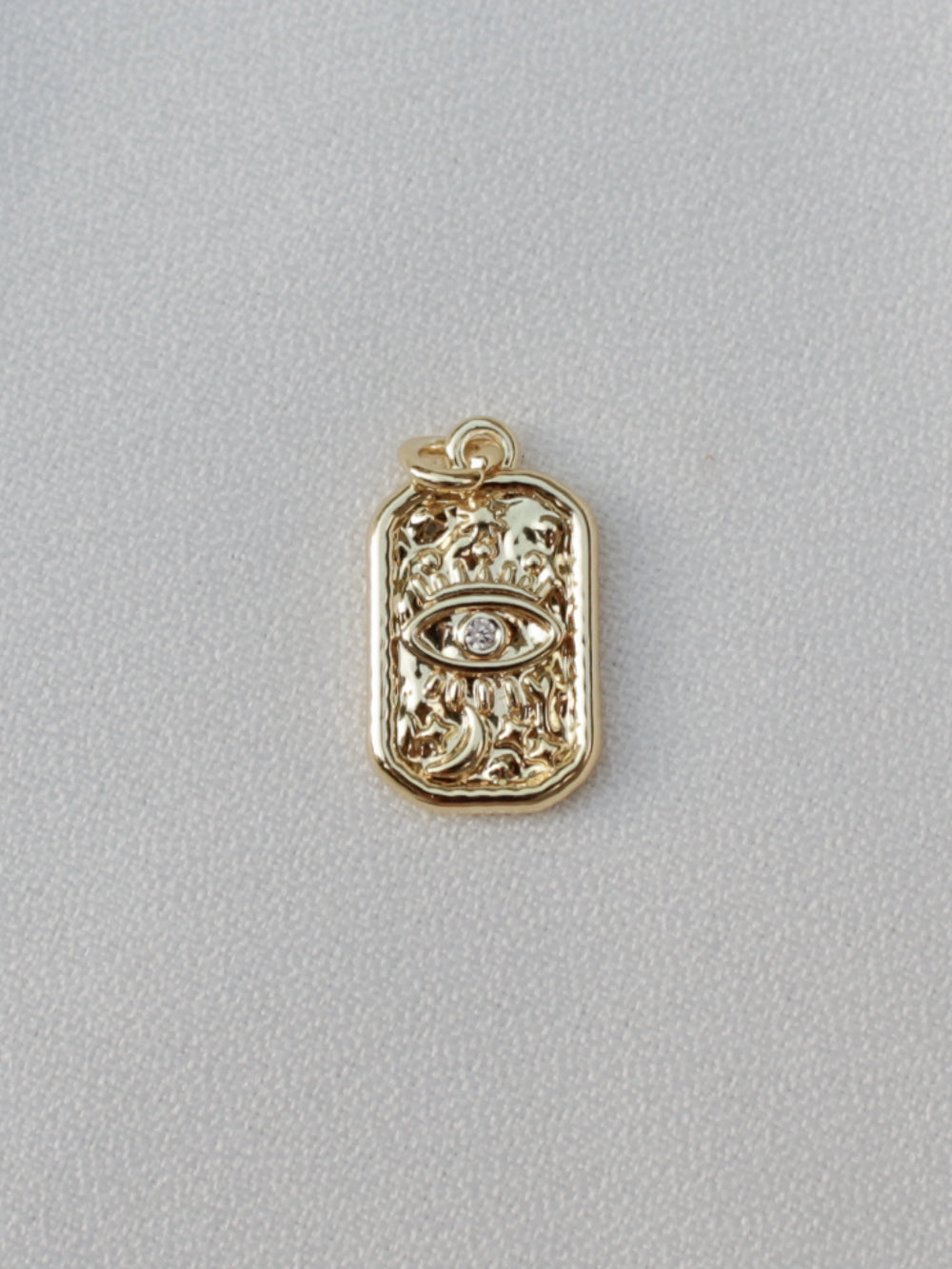 Gold Evil Eye Pendant with Celestial accents