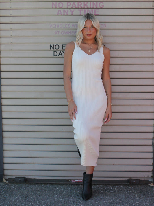 White Midi Sweater Dress