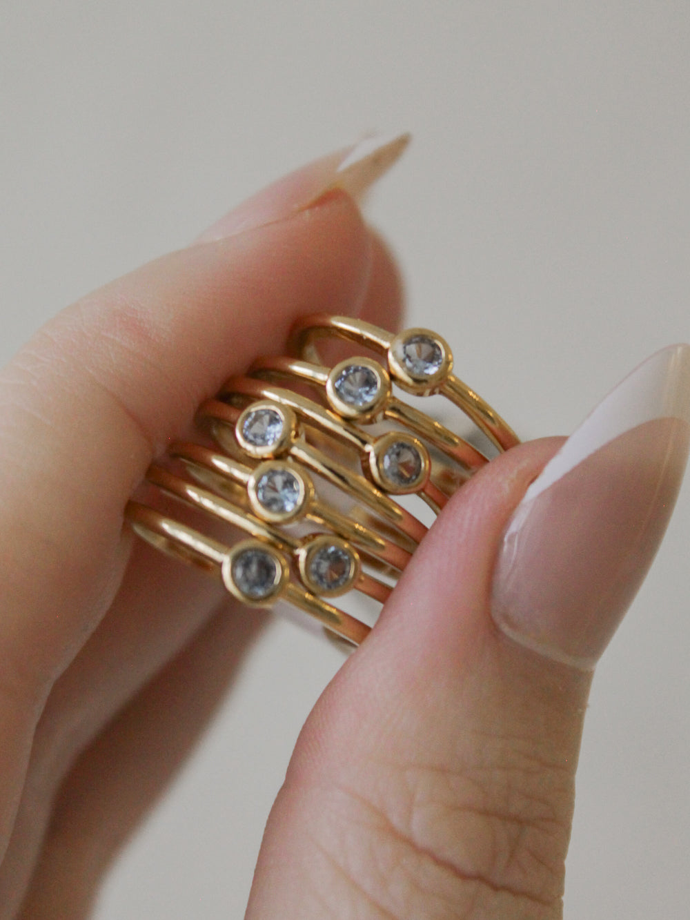 AQUA SIMPLE STUD RING | JAXKELLY