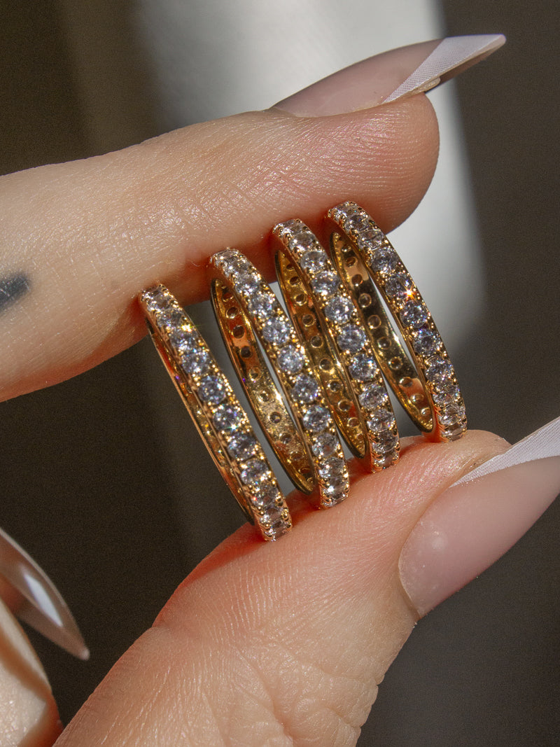 Gold Sparkling CZ Bands