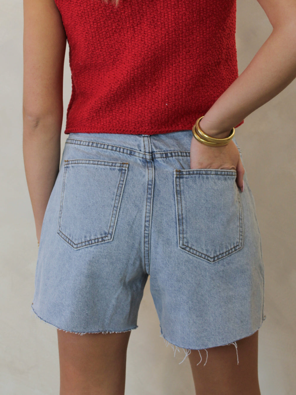 Womens Long Inseam Denim Shorts
