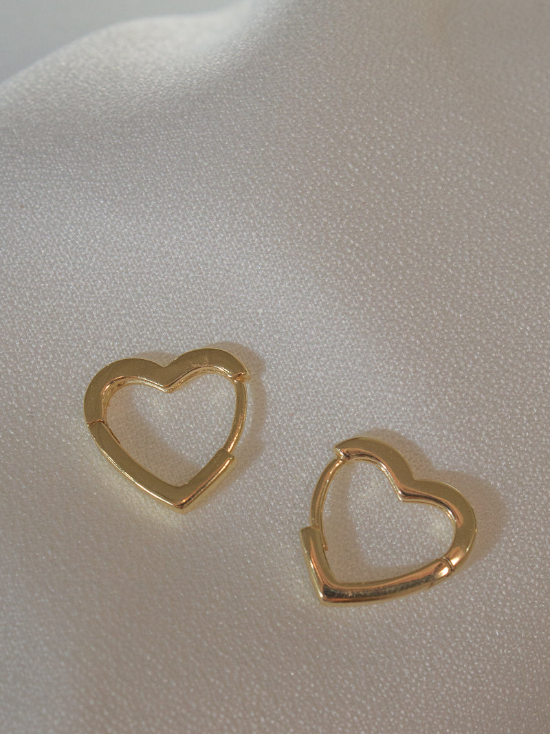 Small Gold Heart Hoop Earrings