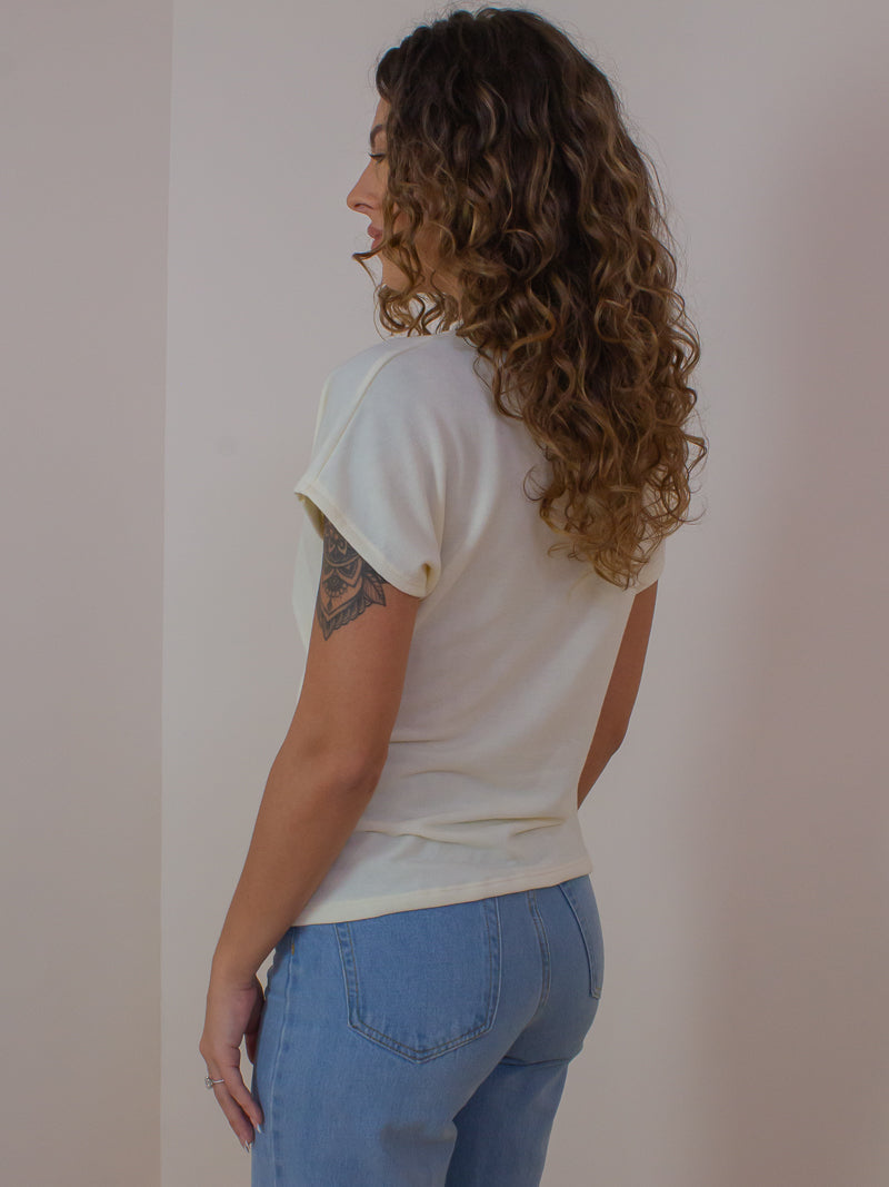 Light Short Sleeve Top with Rouched Front Detail