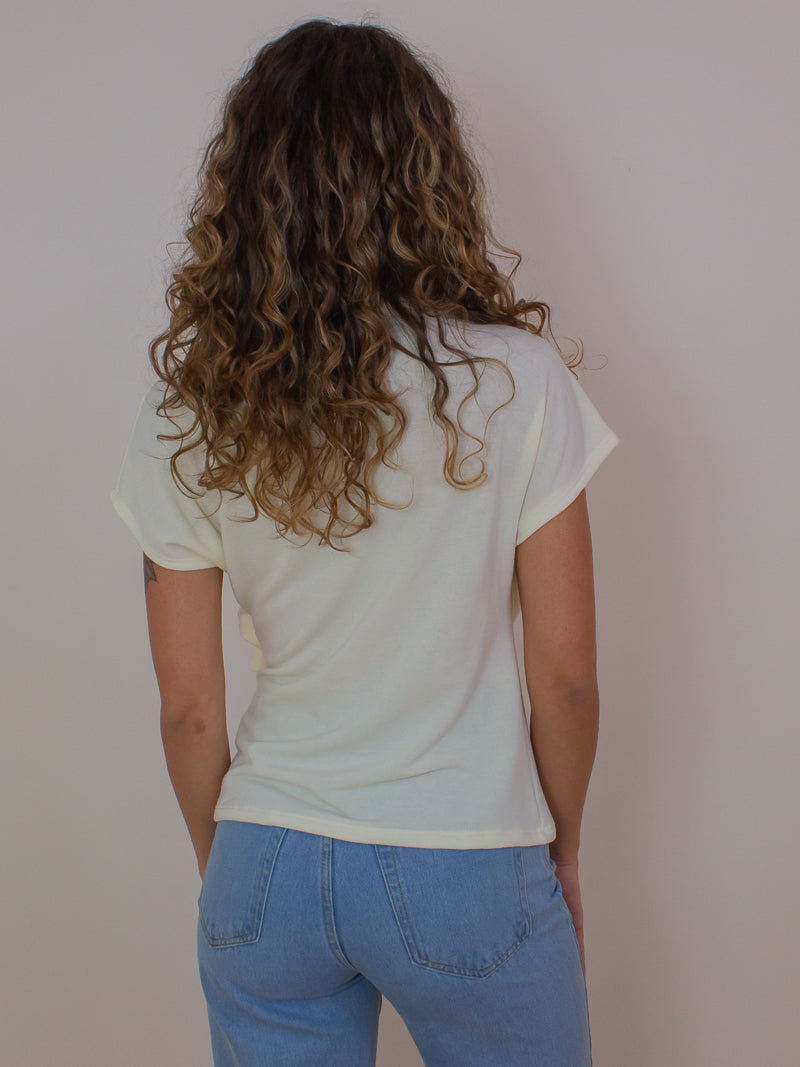 Off White Short Sleeve Top for Women