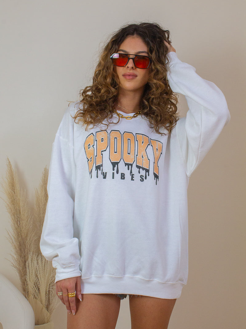 Spooky Vibes Halloween Crew Neck Sweatshirt