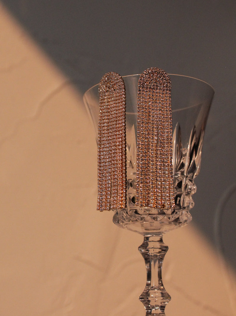 Special Occassion Earrings | Rhinestone Fringe Earring