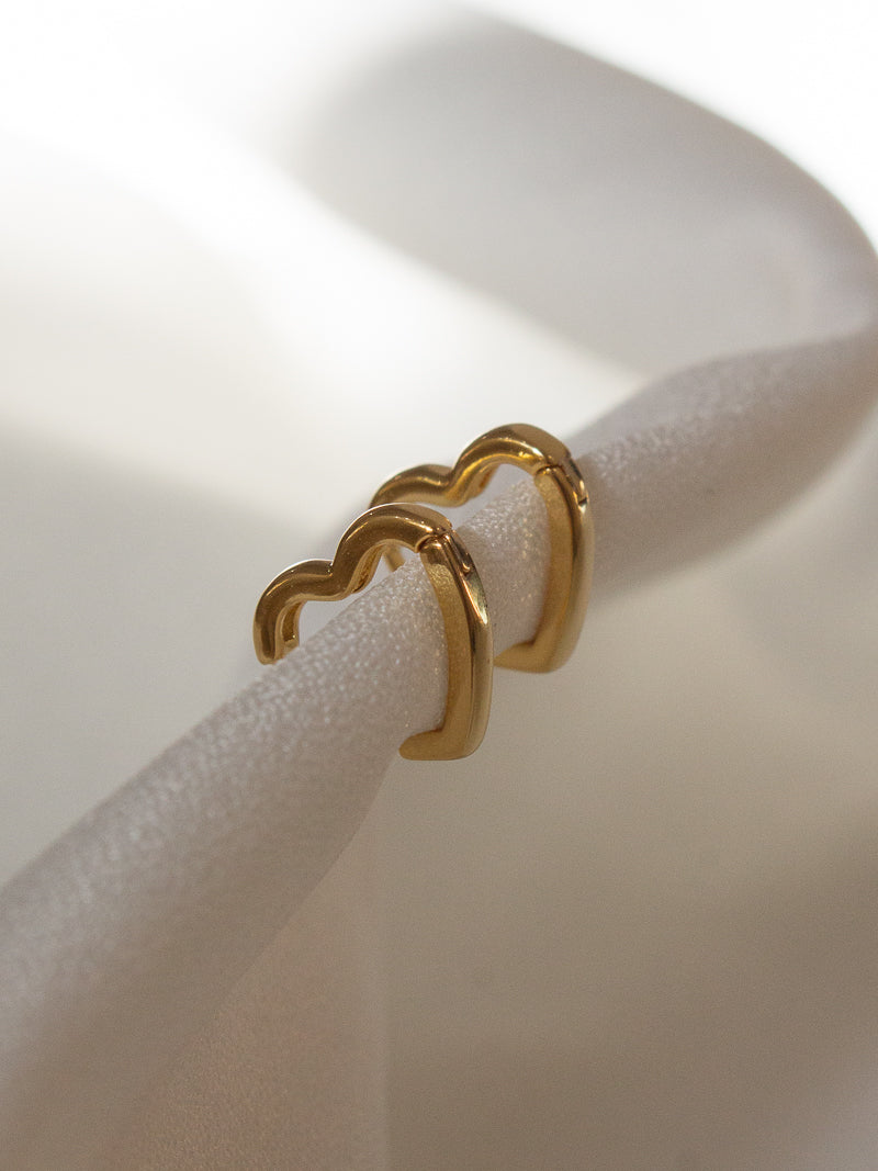 Gold Heart Earrings | Gold Heart Huggies