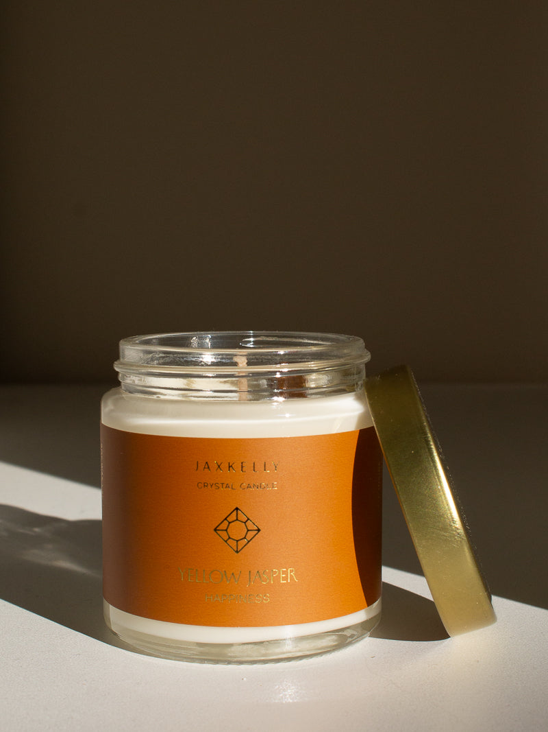 Yellow Jasper Crystal Soy Candle