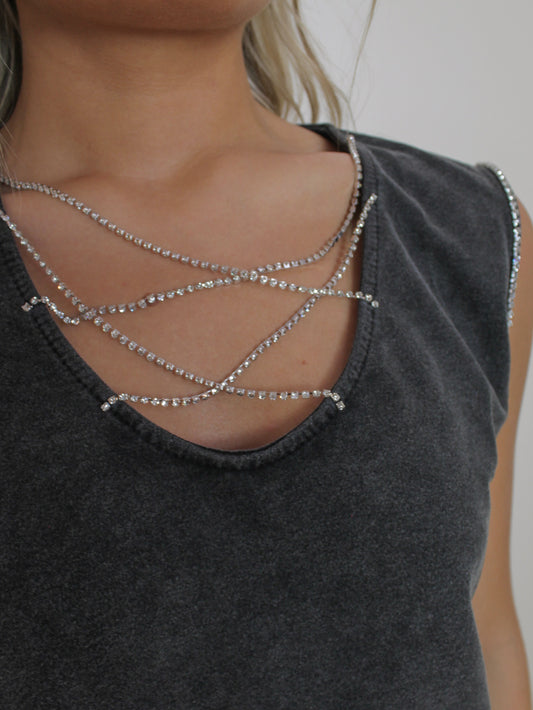 Crystal accent tank top
