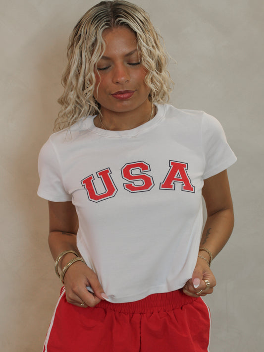 USA Baby Doll Crop Tee