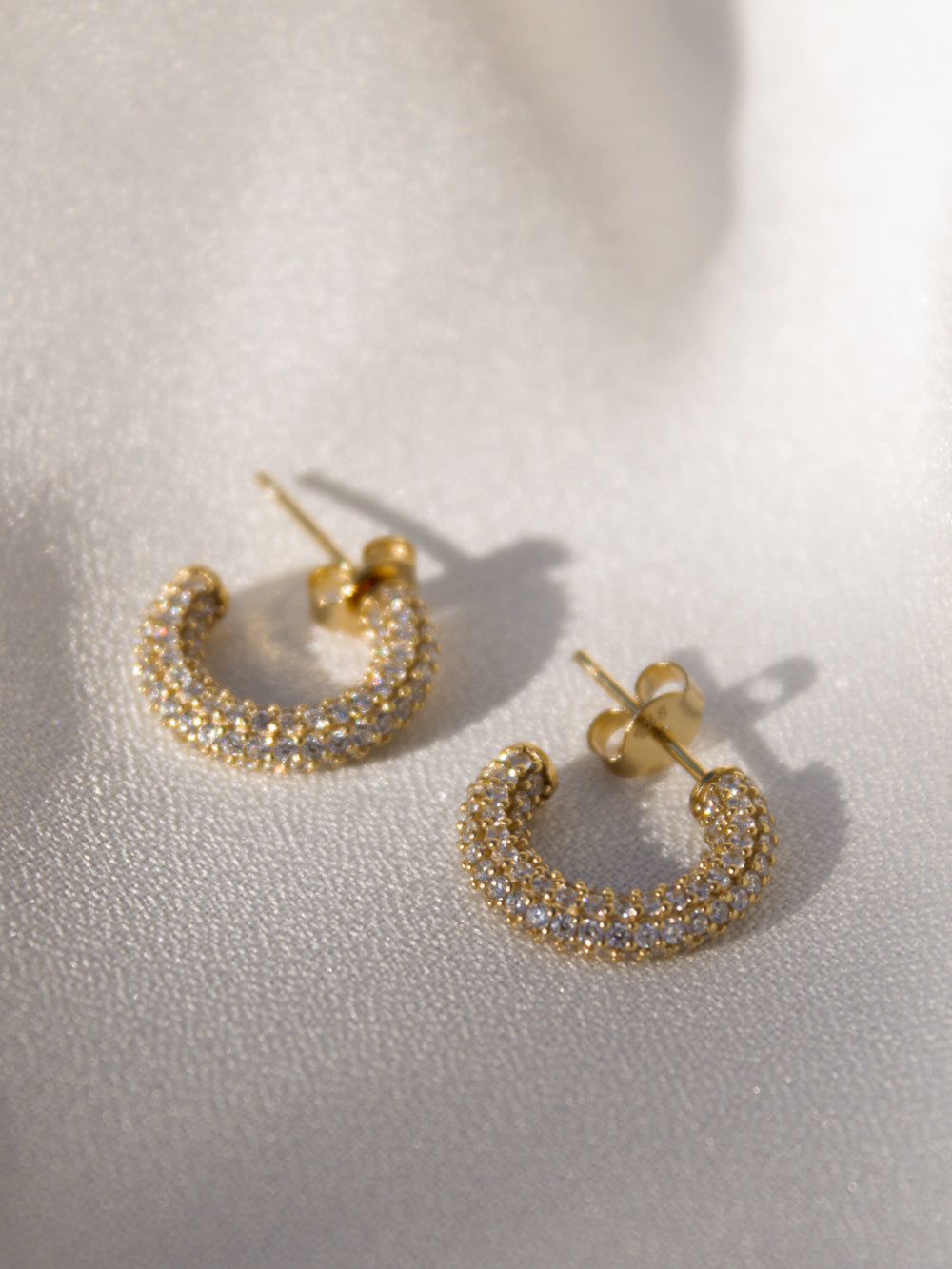 Small pave hoop earrings