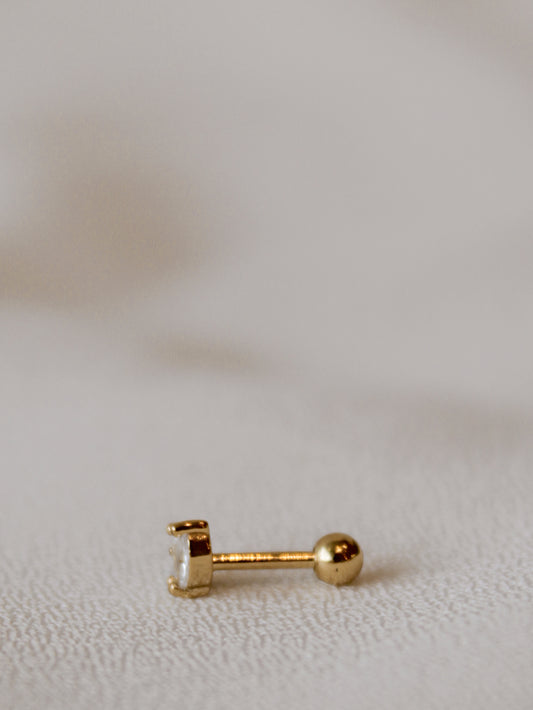 Tiny gold screw back stud earrings