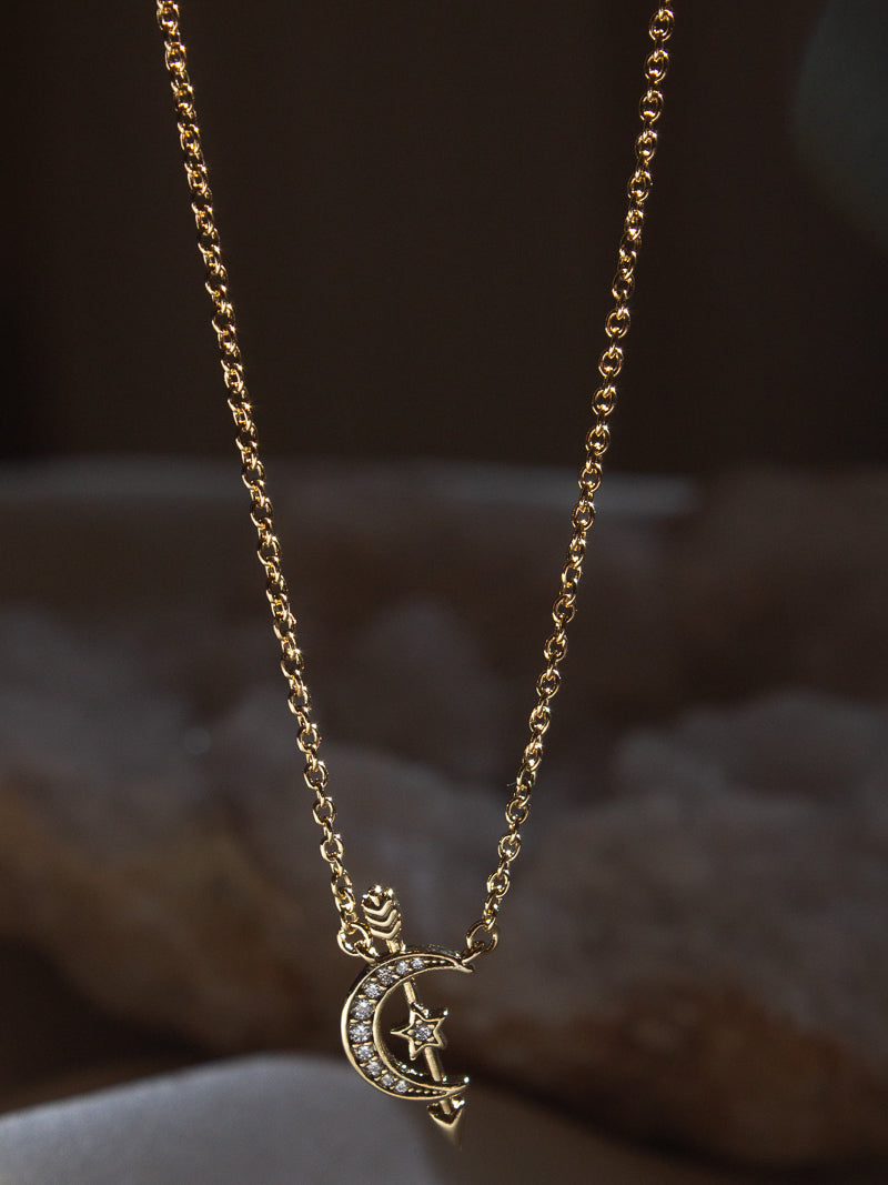 Paisley Moon & Star Necklace | Five & Two