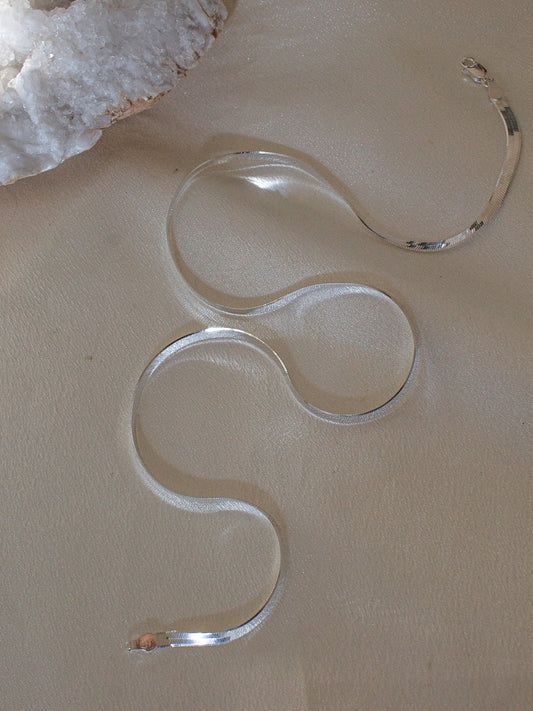 Shiny Silver Herringbone Chain