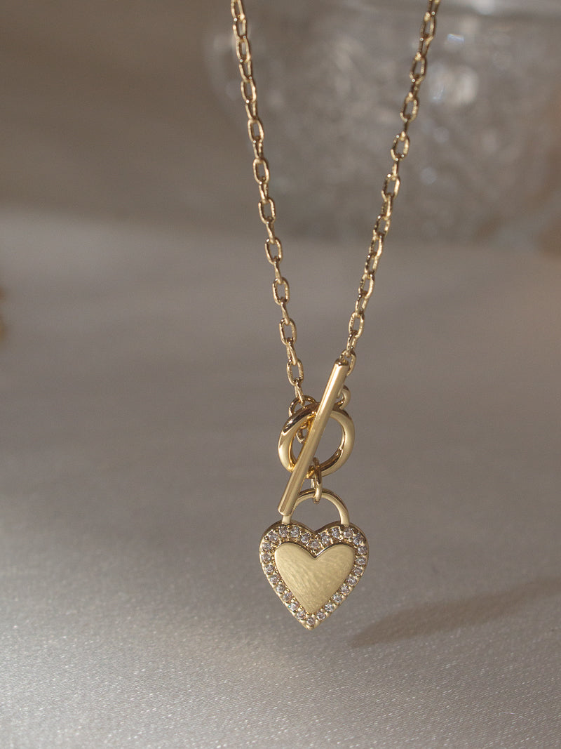 Gold Heart Toggle Necklace