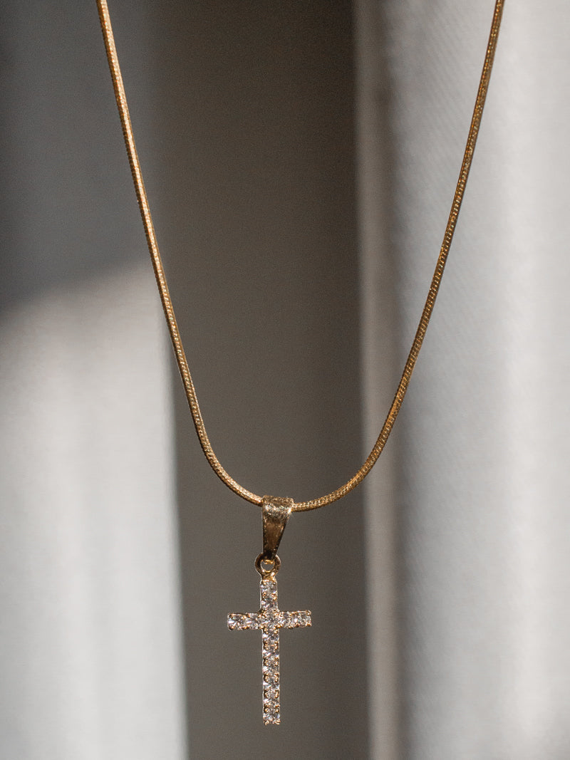 Dainty Gold Cross Necklace For Women