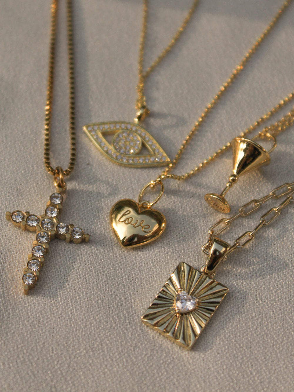Gold Charm Necklaces for Layering
