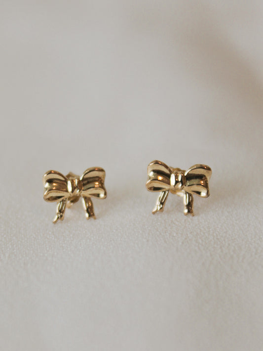 Gold Bow Stud Earrings by JLA