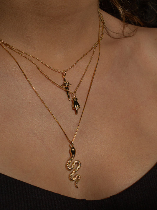 Gold Charm Necklace Stack