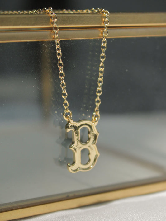 Boston B Logo Charm Necklace