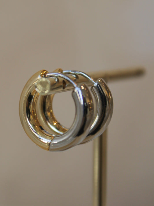 Mixed metal chunky hoop