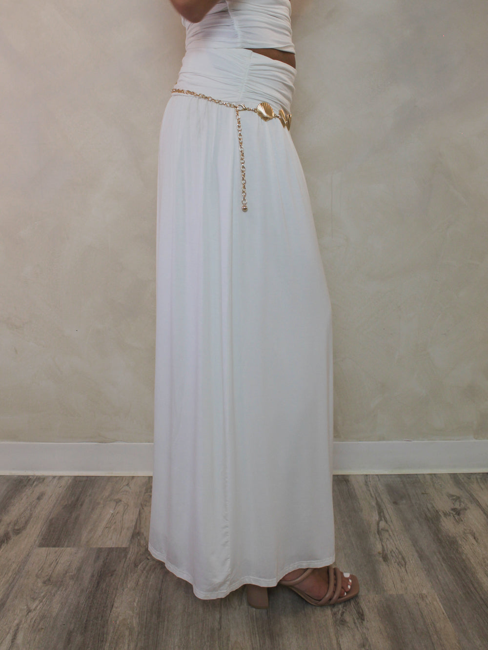 TULUM IVORY RUCHED SKIRT