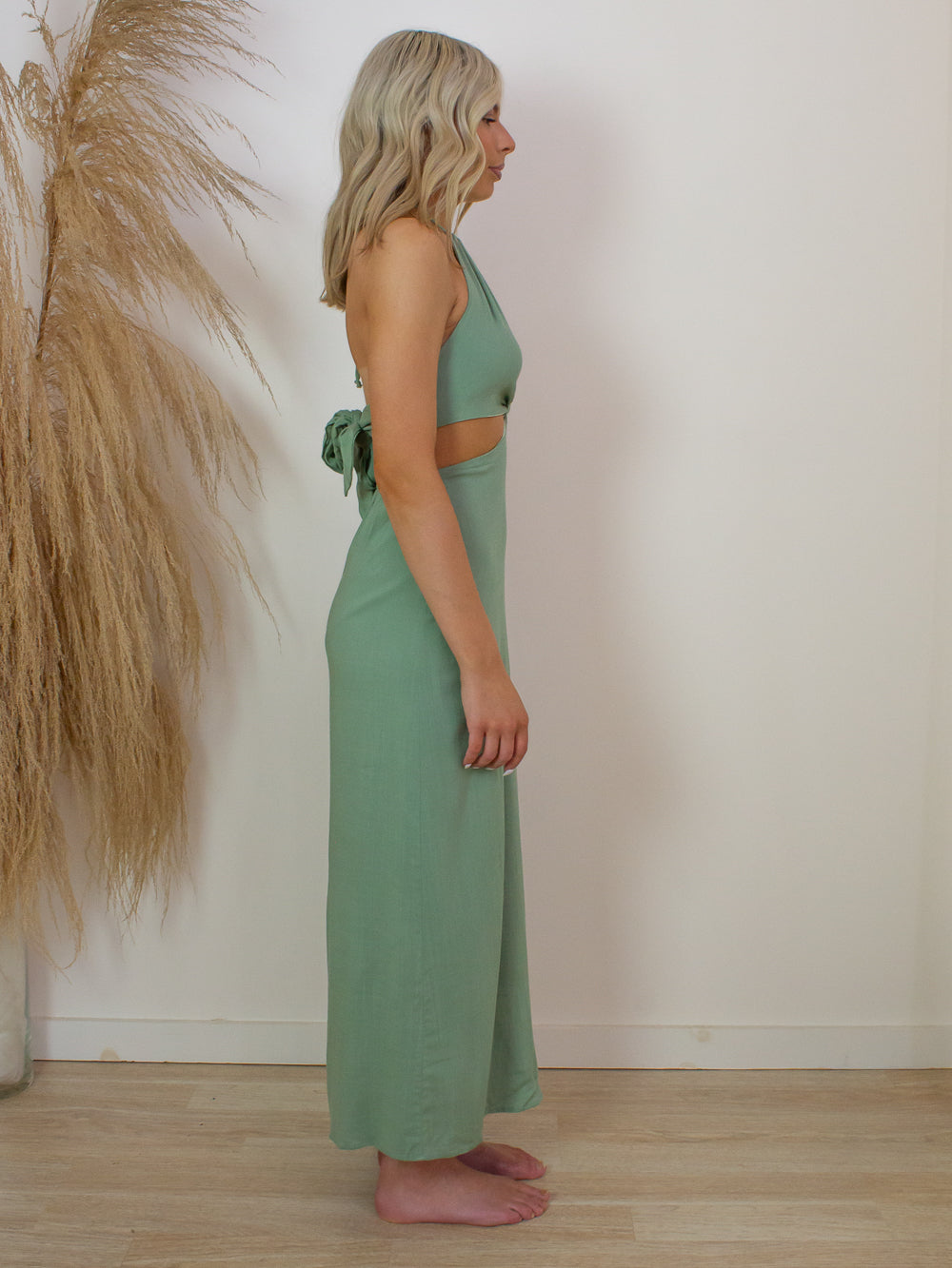 Sage Midi Dress for Spring and Summer