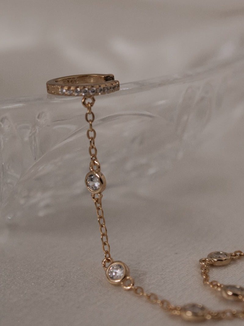 Gold Ear Cuff with Chain