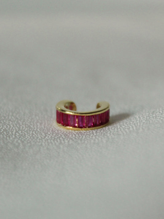 Chunky Pink Stone Ear Cuff