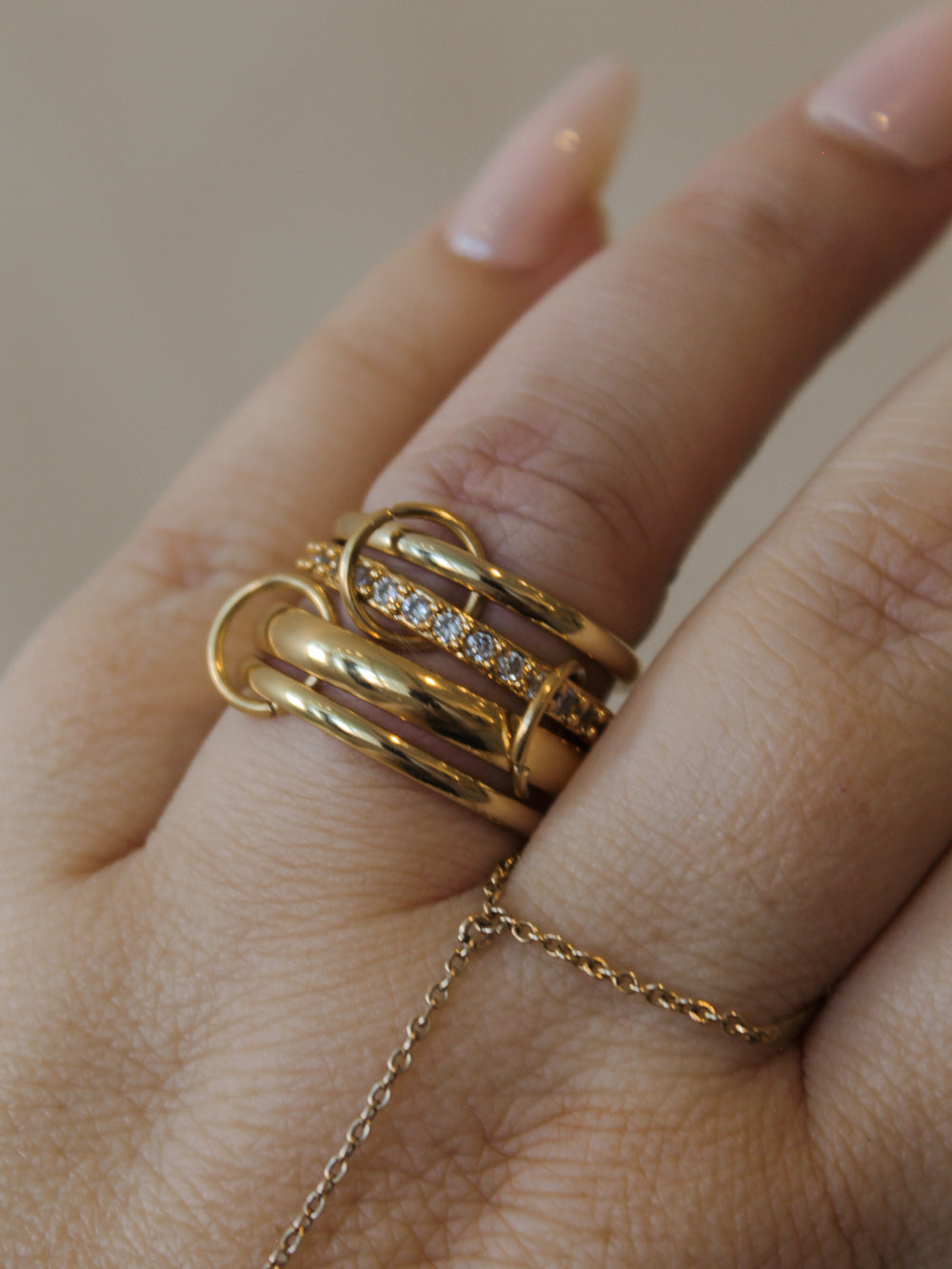 Sahira Design stacked gold ring