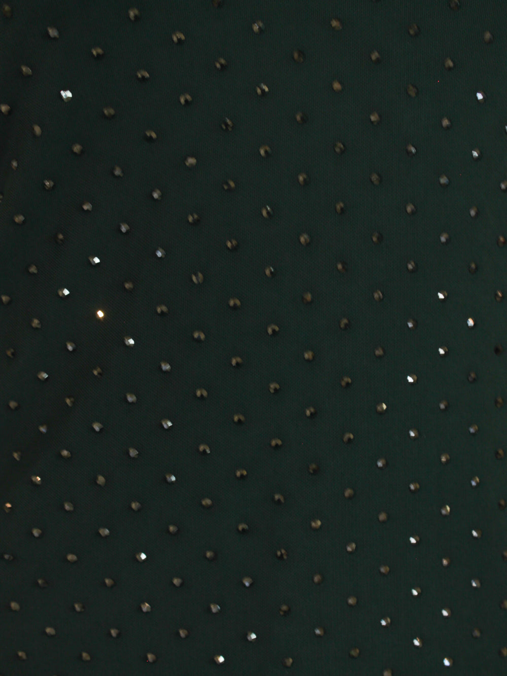 Dark green fabric with small silver studs pattern
