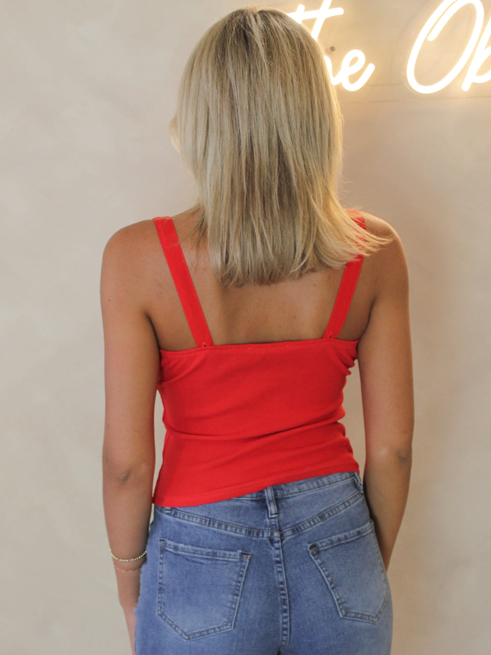 Casual red tank top by Steve Madden perfect for everyday wear