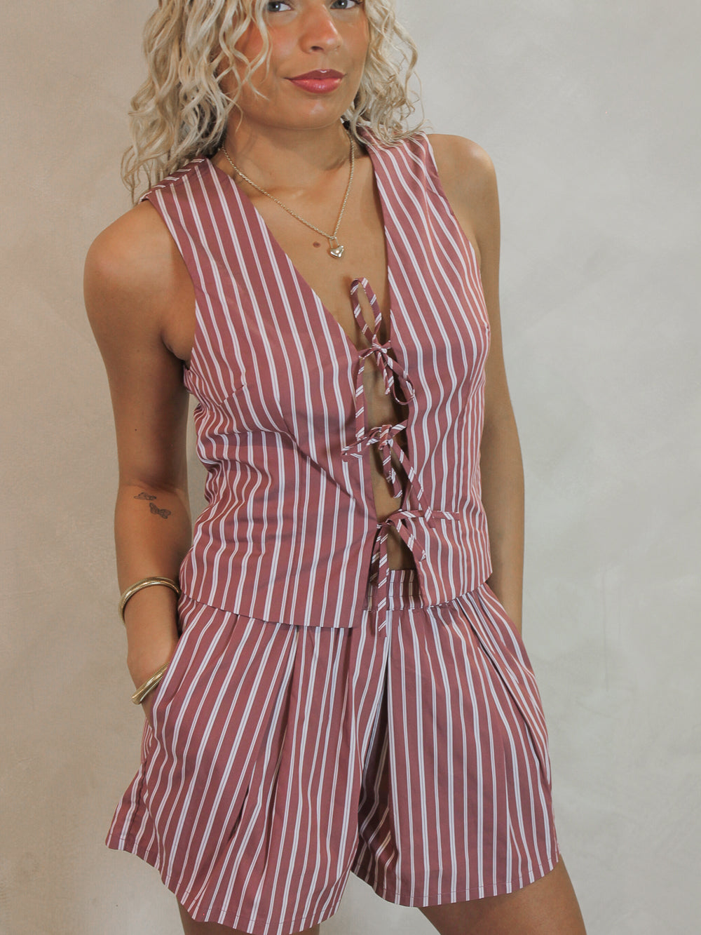 Steve Madden Malena Stripe Short Set