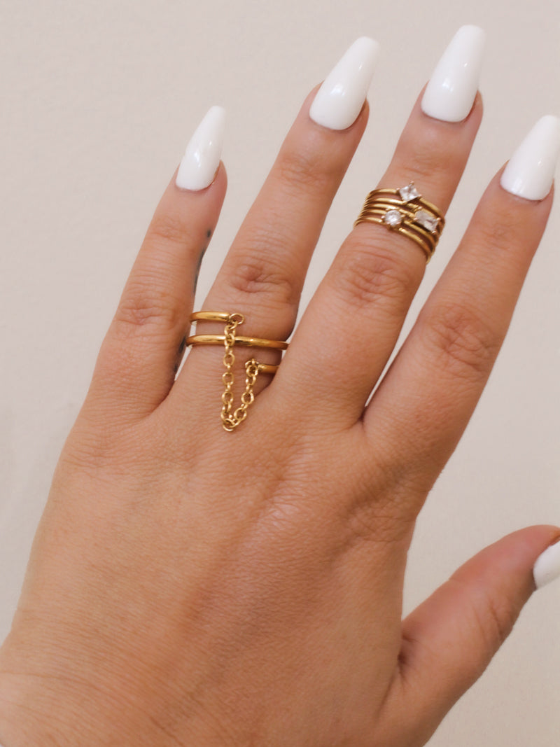 ARSN - Gold Twisted Rule Of Thirds RIng