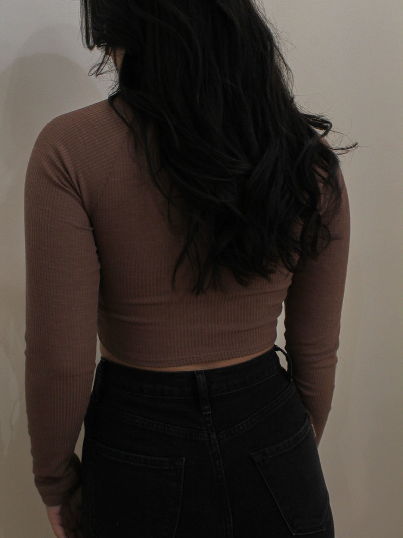 Ribbed Long Sleeve Crop Top