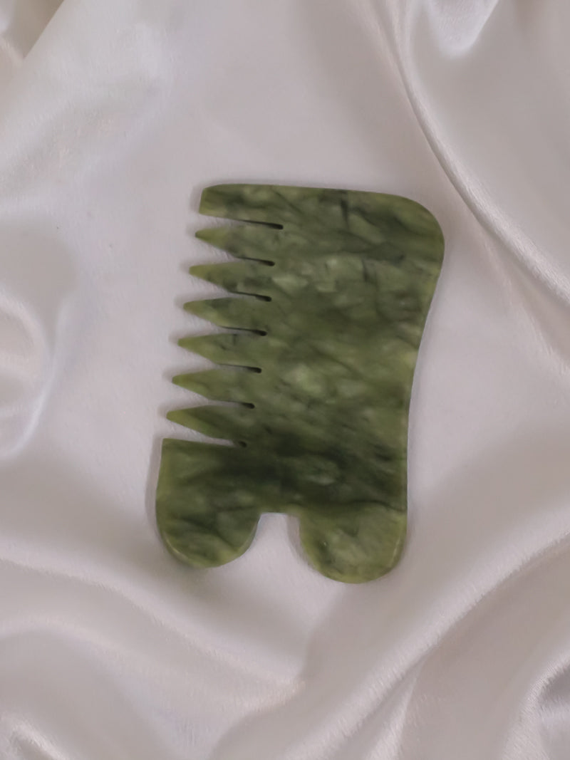 Jade Gua Sha & Comb Beauty Tool