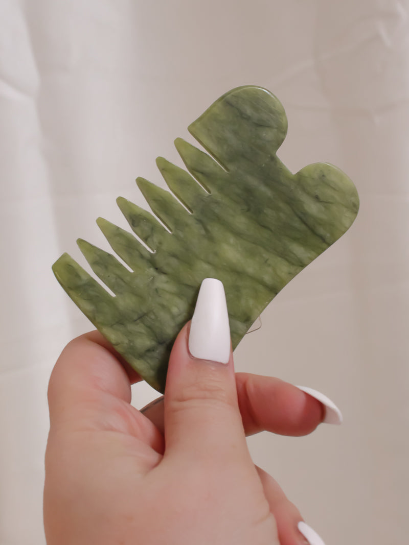 Jade Gua Sha & Comb Beauty Tool