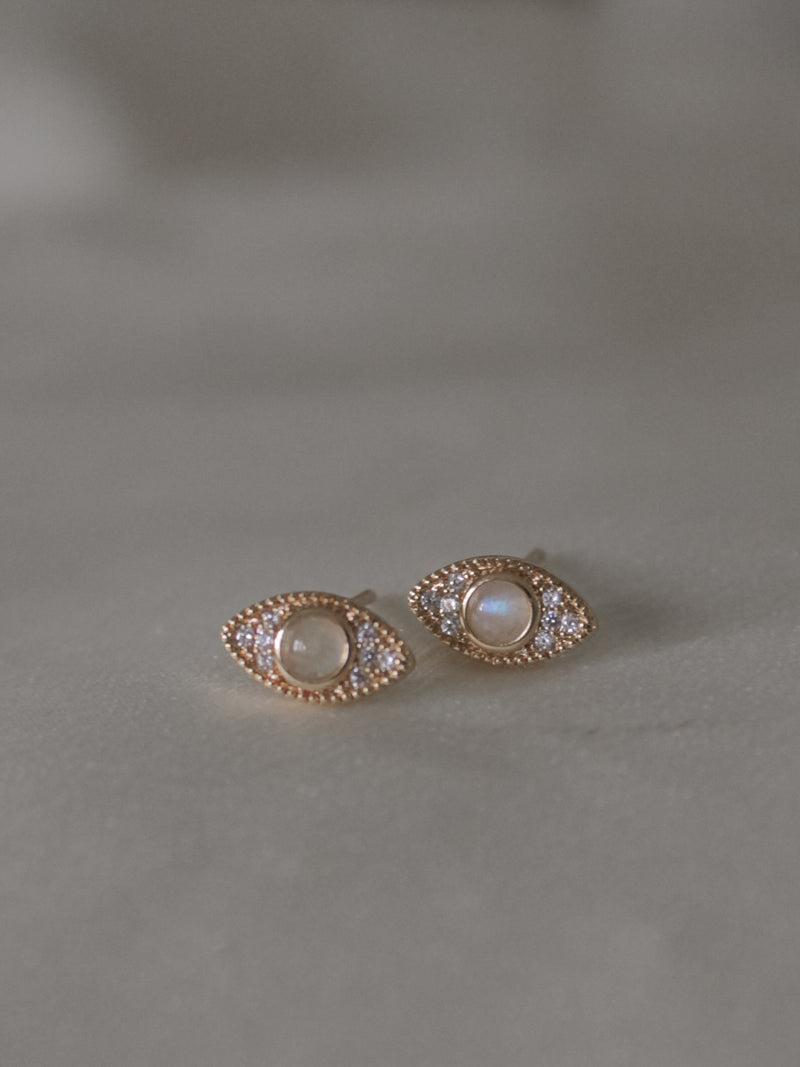 Small Gold Evil Eye Studs