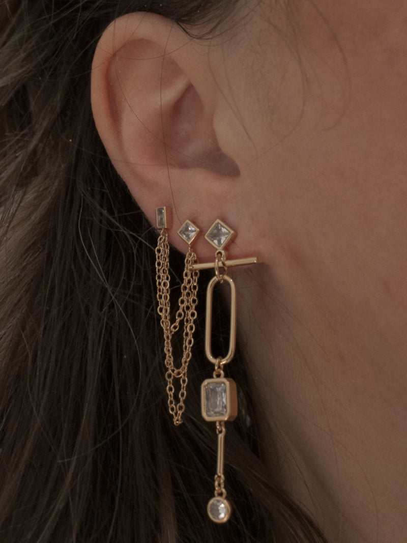 Luv AJ Earring Stack | Cascading Stud & Mixte Drop