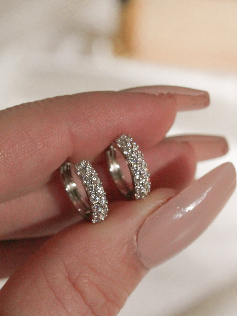 Silver Baby Pave Huggies | Luv AJ