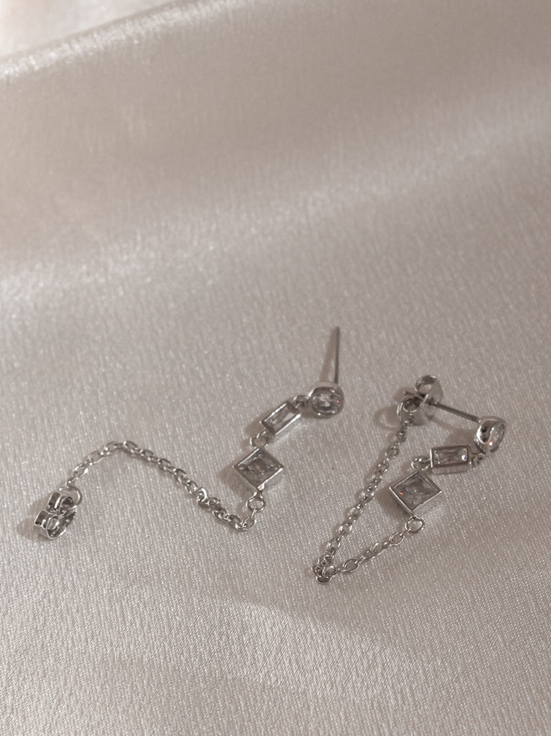 Luv AJ Silver Mixte Chain Studs