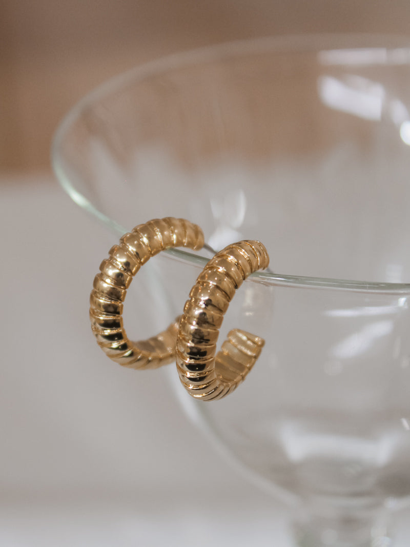 Gold Snake Textured Hoops | Luv AJ