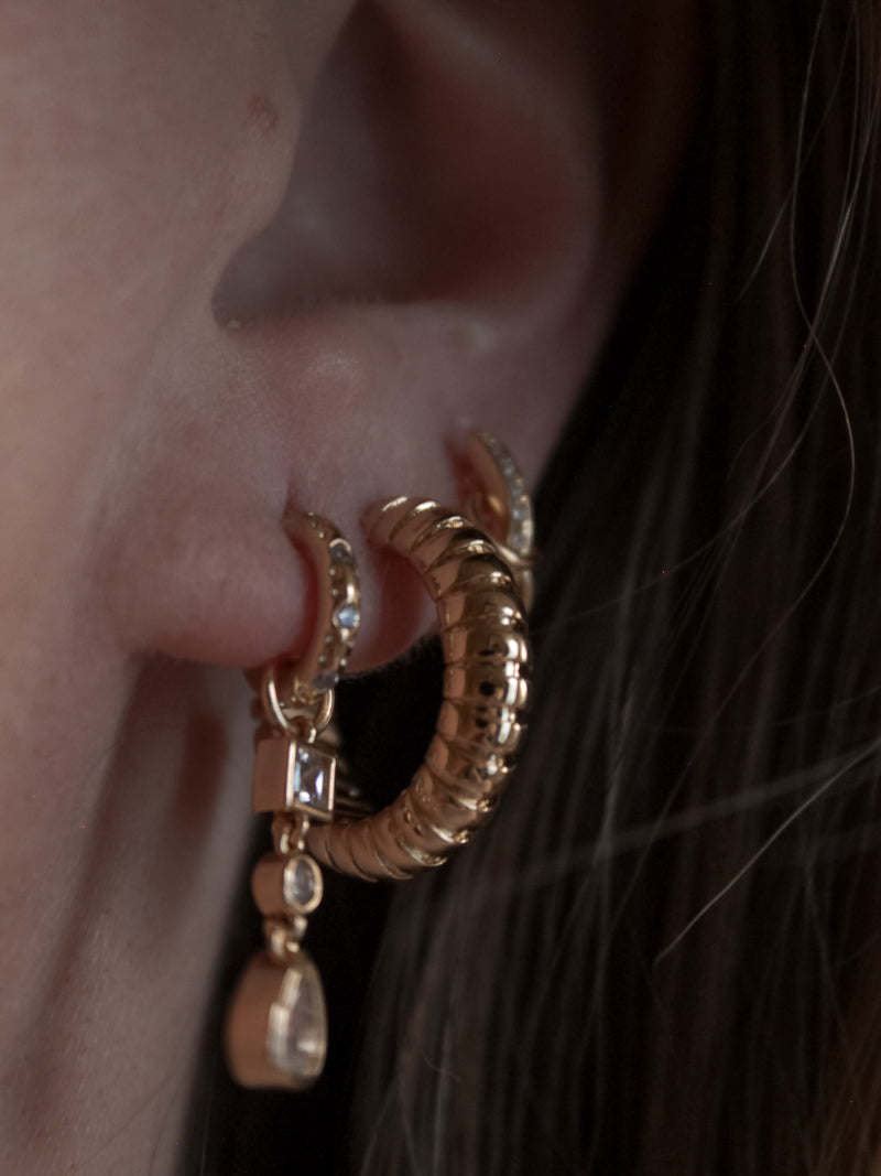 Gold Snake Hoop Ear Stack