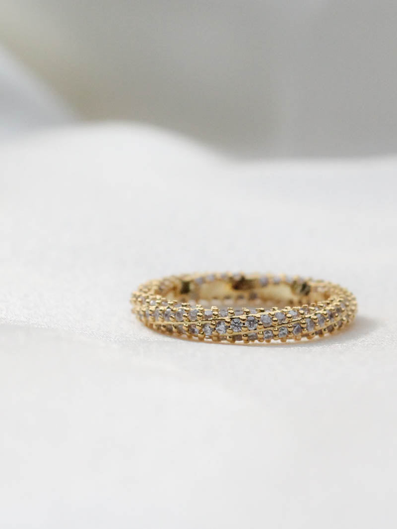 GOLD PAVE TWISTED RING - LUV AJ