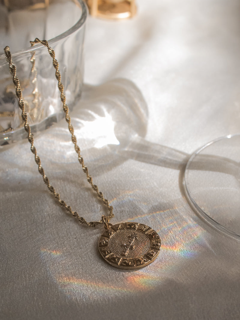 Gold Sagittarius Pendant Necklace