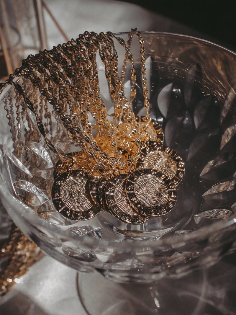 Gold Zodiac Coin Necklace