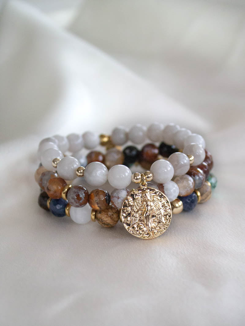 WHITE AGATE ANGEL BRACELET